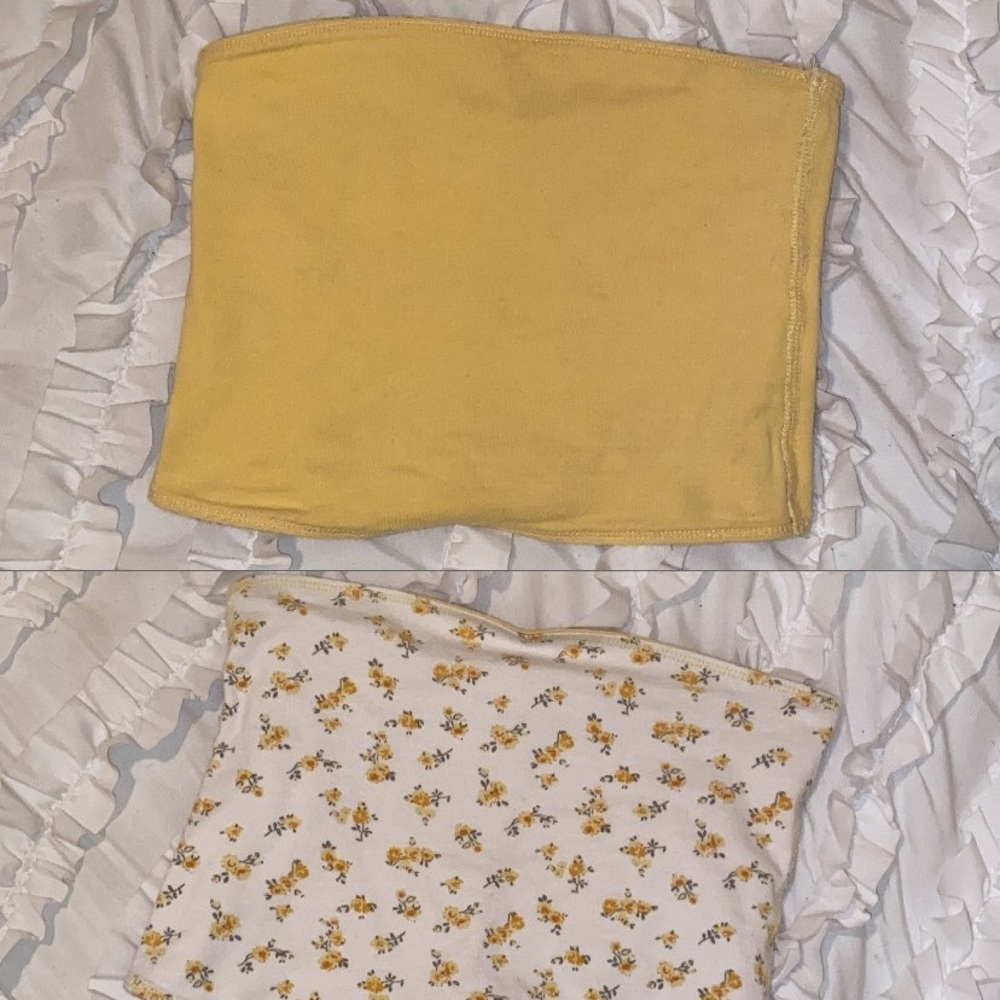 Yellow reversible tube top from holister